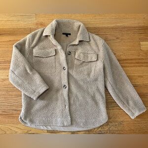 Banana Republic Fuzzy Shacket in Tan